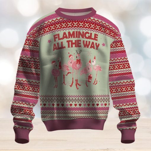 Flamingo All The Way Ugly Christmas Sweater