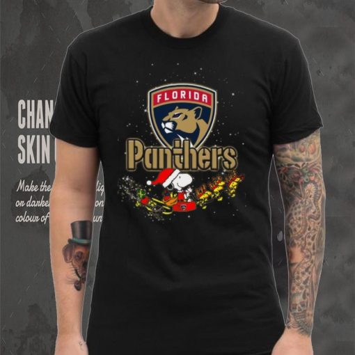 Florida Panthers NHL Santa Snoopy and Woodstock Christmas T Shirt