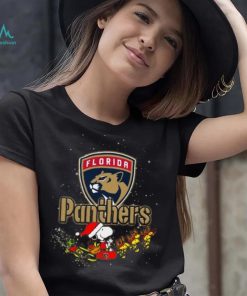 Florida Panthers NHL Santa Snoopy and Woodstock Christmas T Shirt
