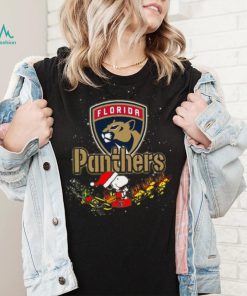 Florida Panthers NHL Santa Snoopy and Woodstock Christmas T Shirt