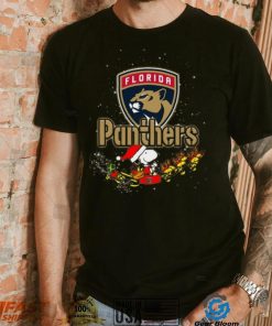 Florida Panthers NHL Santa Snoopy and Woodstock Christmas T Shirt