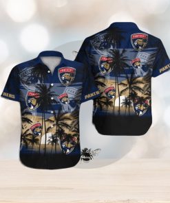 Florida Panthers Short Sleeve Button Up Tropical Shirt Hawaiian Shirt