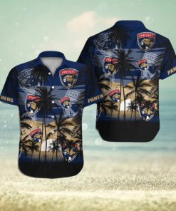 Florida Panthers Short Sleeve Button Up Tropical Shirt Hawaiian Shirt