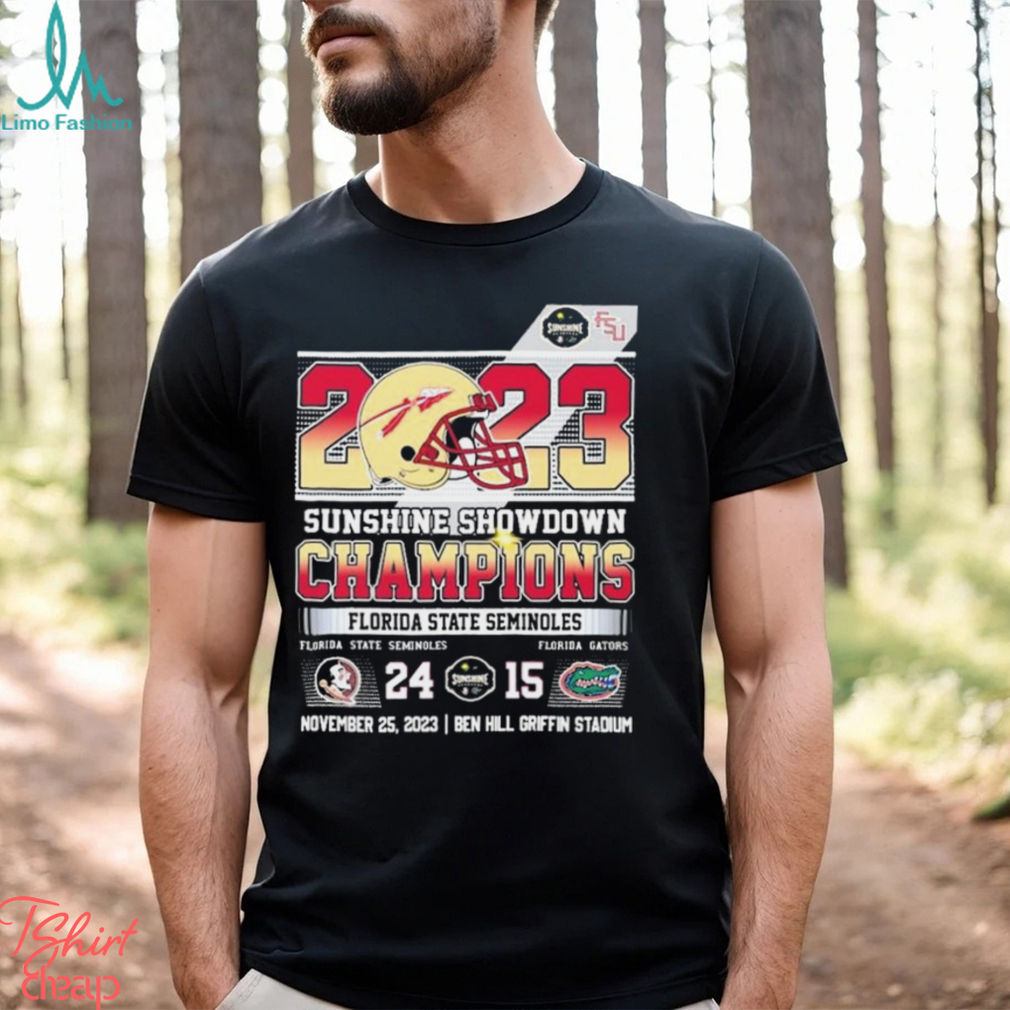 Florida State Seminoles 24 � 15 Florida Gators 2023 Sunshine Showdown Champions T Shirt Florida State Seminoles 24 � 15 Florida Gators 2023 Sunshine Showdown Champions T Shirt