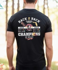 Florida State Seminoles Back 2 Back Florida State Champions Go Noles T Shirt