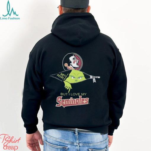 Florida State Seminoles Grinch Zipper I Hate People But I Love My Florida State Seminoles Christmas 2023 Tee Shirt