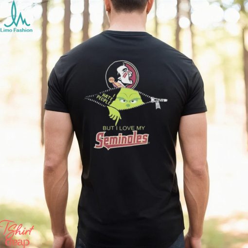Florida State Seminoles Grinch Zipper I Hate People But I Love My Florida State Seminoles Christmas 2023 Tee Shirt