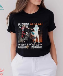 Florida State Seminoles On Saturdays Miami Dolphins On Sundays Signatures T Shirt, hoodie, sweater, long sleeve and tank top Florida State Seminoles On Saturdays Miami Dolphins On Sundays Signatures T Shirt
