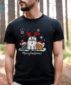 Fluffy cat merry fluffmas three cat christmas design png shirt
