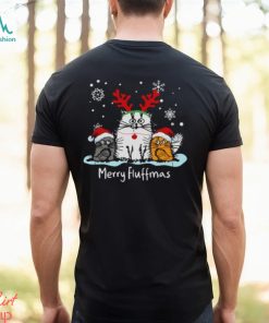 Fluffy cat merry fluffmas three cat christmas design png shirt