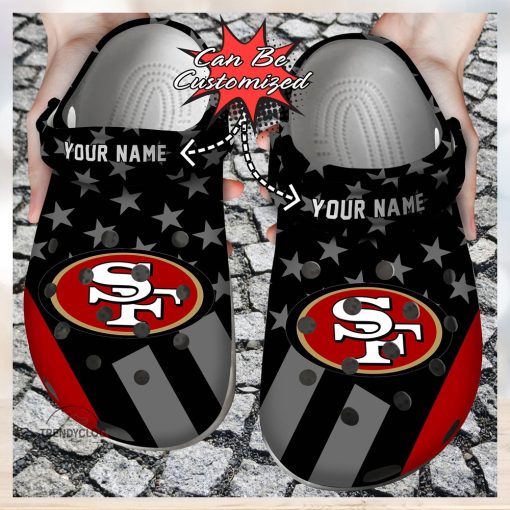 Football Crocs Personalized SF 49ers Star Flag Clog Shoes