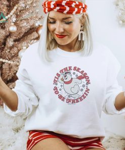Frosty 'Tis The Season To Be Freezin' Crewneck Shirt