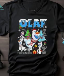 Frozen Olaf Snowman Christmas Santa Hat I Like Warm Hugs Shirt