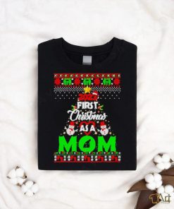 Funny 2023 First Christmas as a mom shirt