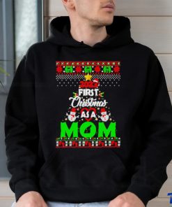 Funny 2023 First Christmas as a mom shirt