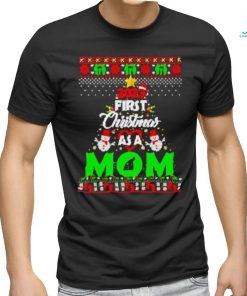Funny 2023 First Christmas as a mom shirt