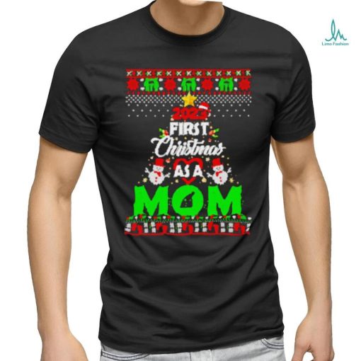 Funny 2023 First Christmas as a mom shirt