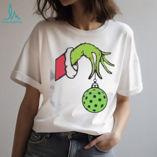 Funny Christmas Pickleball Grinch Hand Shirt