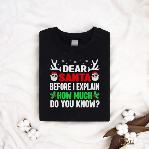 Funny Christmas Shirts Kids Adults Dear Santa I Can Explain T Shirt