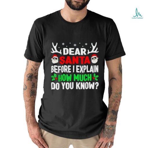 Funny Christmas Shirts Kids Adults Dear Santa I Can Explain T Shirt
