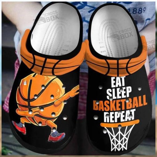 Funny Eat Sleep Basketball Repeat Crocs Shoes