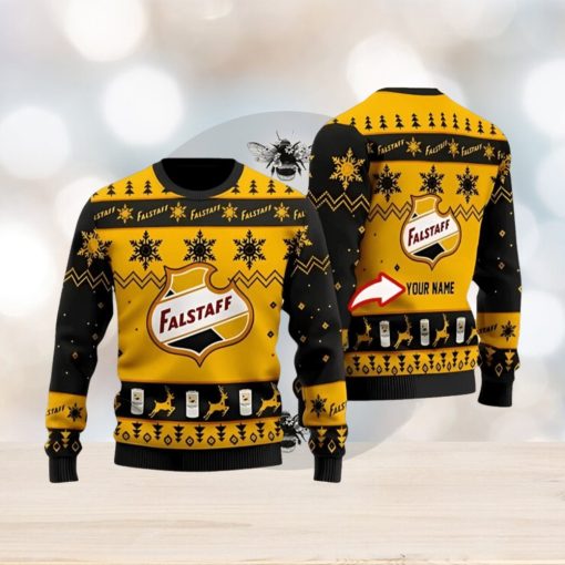 Funny Falstaff Beer Custom Ugly Christmas Sweater 3D Printed