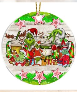 Funny Grinch Christmas Ceramic Ornament