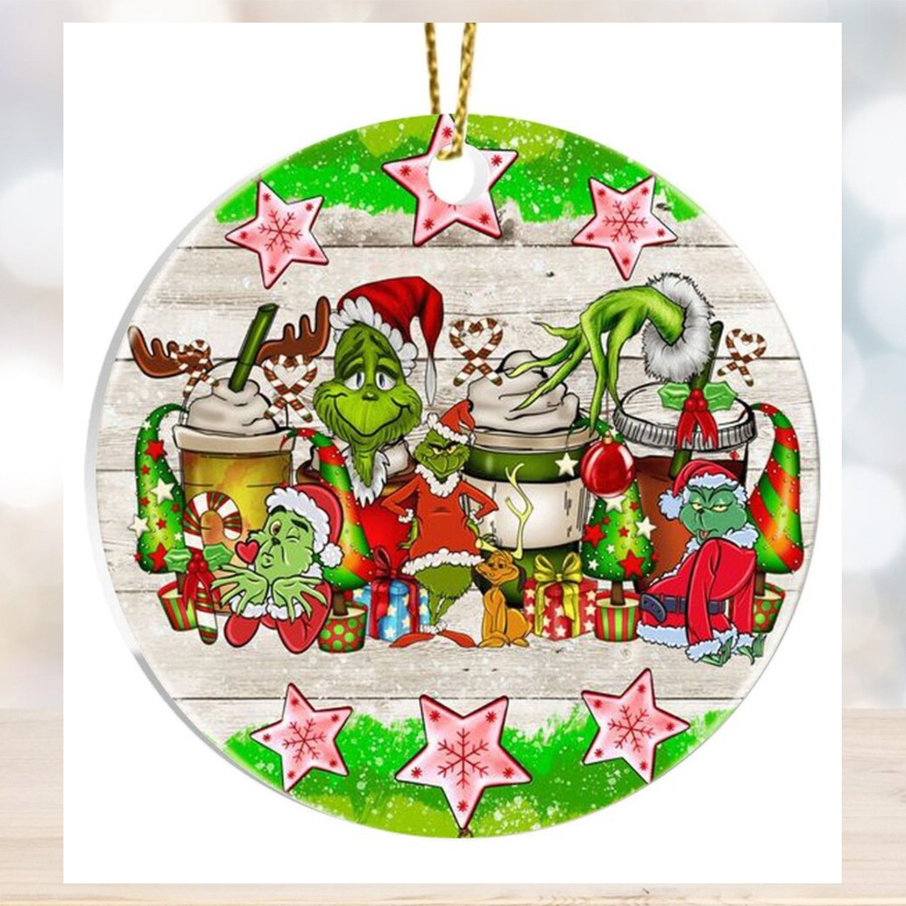 Funny Grinch Christmas Ceramic Ornament Funny Grinch Christmas Ceramic Ornament