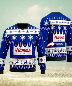 Funny Hamm’s Beer Ugly Christmas Sweater 3D Printed Men And Women Holiday Gift Custom Name Gift For Christmas