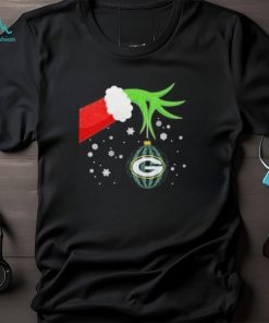 Funny Hand Grinch Christmas Ornament Green Bay Packers 2023 T Shirt