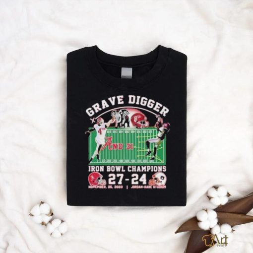 Funny Lank Grave Digger Iron Bowl Champions Alabama Crimson Tide 27 – 24 November 25, 2023 Jordan Hare Stadium T Shirt