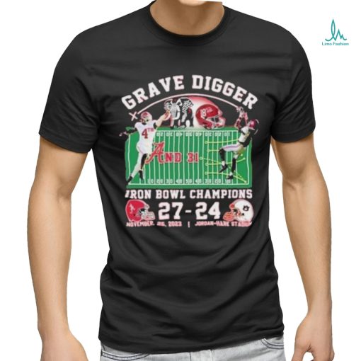 Funny Lank Grave Digger Iron Bowl Champions Alabama Crimson Tide 27 – 24 November 25, 2023 Jordan Hare Stadium T Shirt
