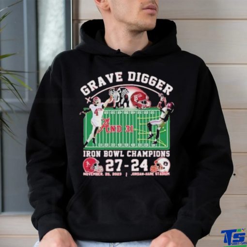Funny Lank Grave Digger Iron Bowl Champions Alabama Crimson Tide 27 – 24 November 25, 2023 Jordan Hare Stadium T Shirt