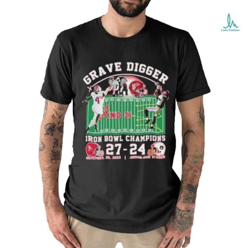 Funny Lank Grave Digger Iron Bowl Champions Alabama Crimson Tide 27 – 24 November 25, 2023 Jordan Hare Stadium T Shirt