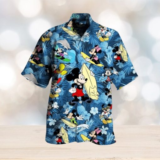 Funny Mickey Mouse Surfing Hawaiian Shirt Summer Holiday Gift