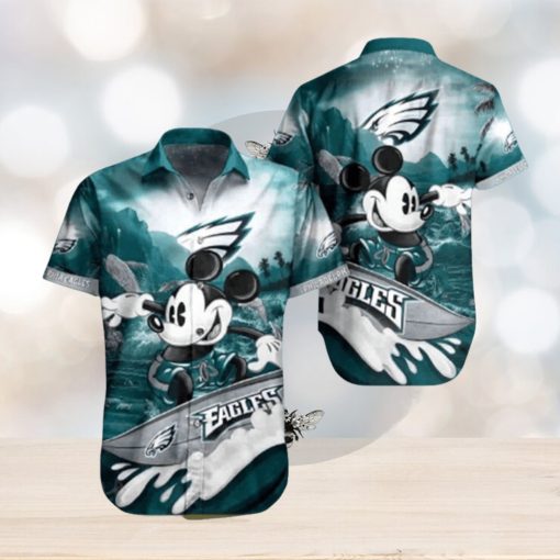 Funny Mickey Surfing NFL Philadelphia Eagles NFL Hawaiian Shirt