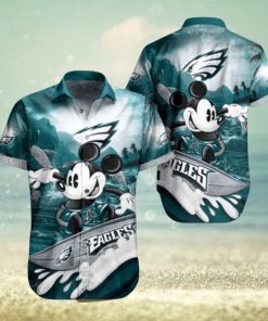 Funny Mickey Surfing NFL Philadelphia Eagles NFL Hawaiian Shirt