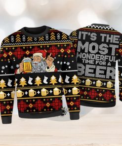 Funny Santa Beer Drinker Ugly Christmas Sweater Xmas 3D Printed Christmas Sweater Gift