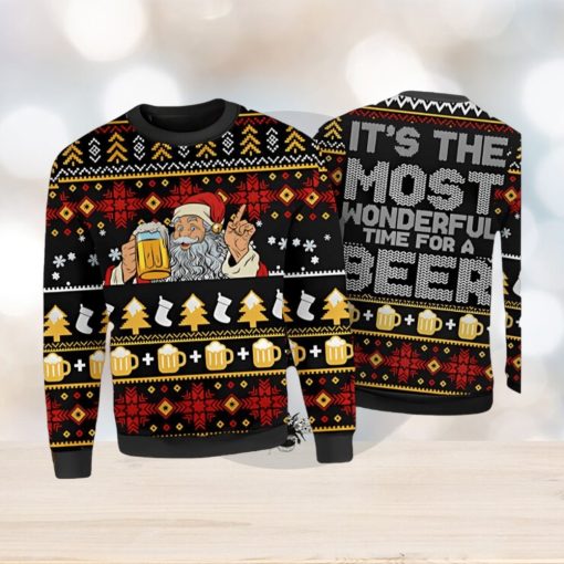 Funny Santa Beer Drinker Ugly Christmas Sweater Xmas 3D Printed Christmas Sweater Gift