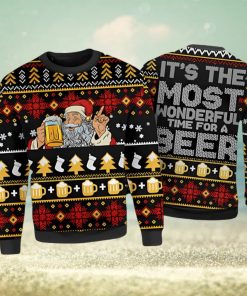 Funny Santa Beer Drinker Ugly Christmas Sweater Xmas 3D Printed Christmas Sweater Gift