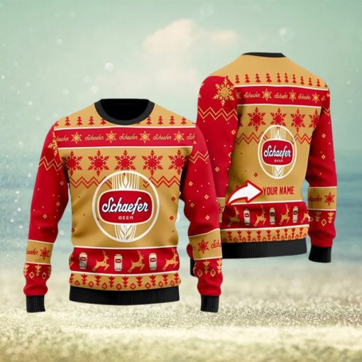 Funny Schaefer Beer Personalized Ugly Christmas Sweater 3D Printed