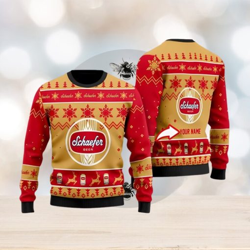 Funny Schaefer Beer Personalized Ugly Christmas Sweater 3D Printed