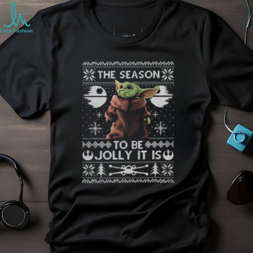 Funny The Season To Be Jolly Baby Yoda Ugly Christmas T Shirt