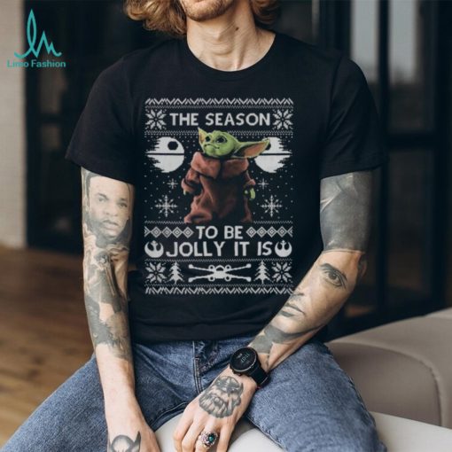Funny The Season To Be Jolly Baby Yoda Ugly Christmas T Shirt