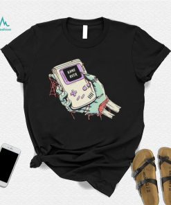Game Over a severed zombie hand holding a Game Boy shirt