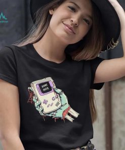 Game Over a severed zombie hand holding a Game Boy shirt