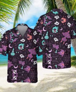 Gengar Ghost V1 Button Up Pikachu Summer Vacation Beach Hawaiian Shirt For Men And Women