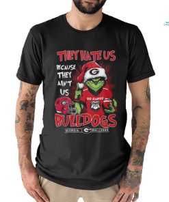 Georgia Bulldog Santa Grinch mashup Green Bay Packer they hate us because they ain’t us Bulldogs T shirt