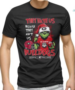 Georgia Bulldog Santa Grinch mashup Green Bay Packer they hate us because they ain’t us Bulldogs T shirt
