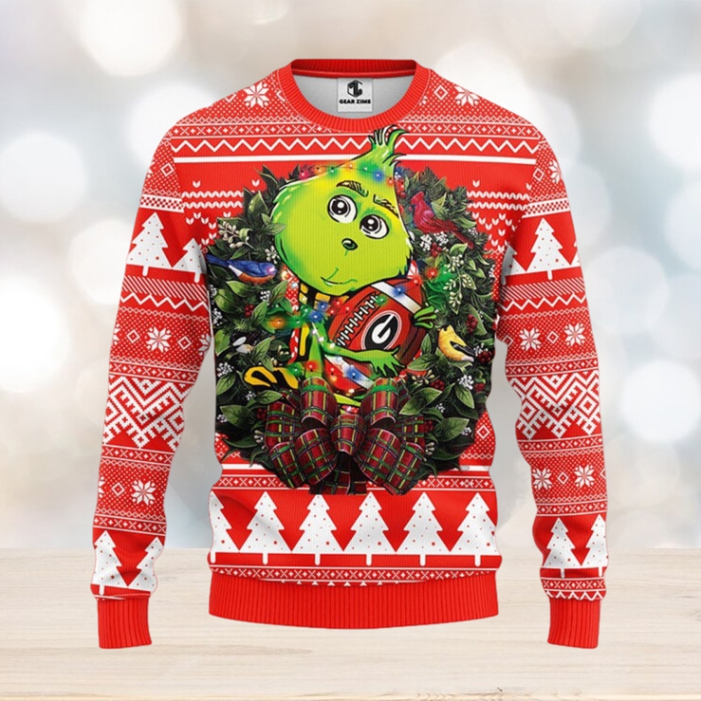 Georgia Bulldogs Grinch Hug Christmas Ugly Sweater Georgia Bulldogs Grinch Hug Christmas Ugly Sweater